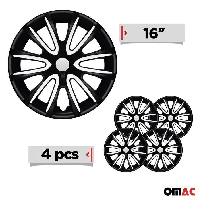 16" Wheel Covers Hubcaps for Ford EcoSport 2018-2022 Black Matt White Matte