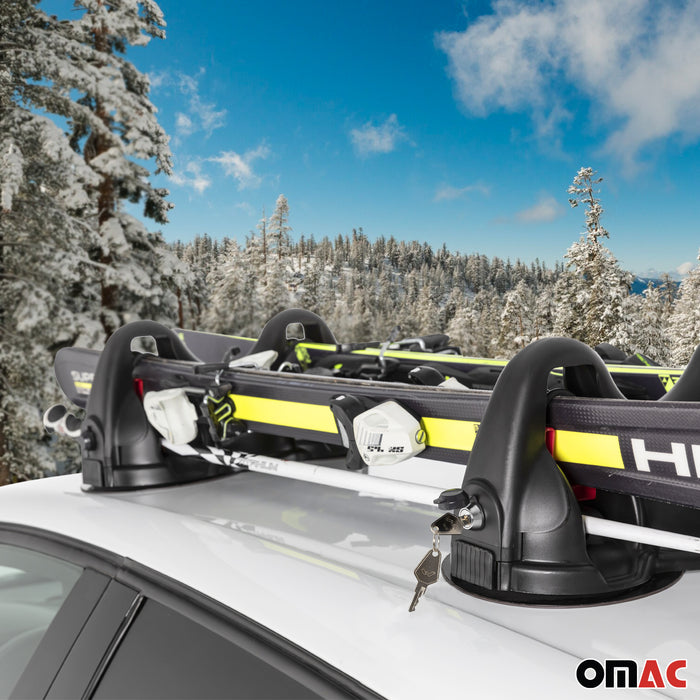 Magnetic Ski Snowboard Roof Rack Carrier for Porsche Macan 2015-2024 Black 2 Pcs