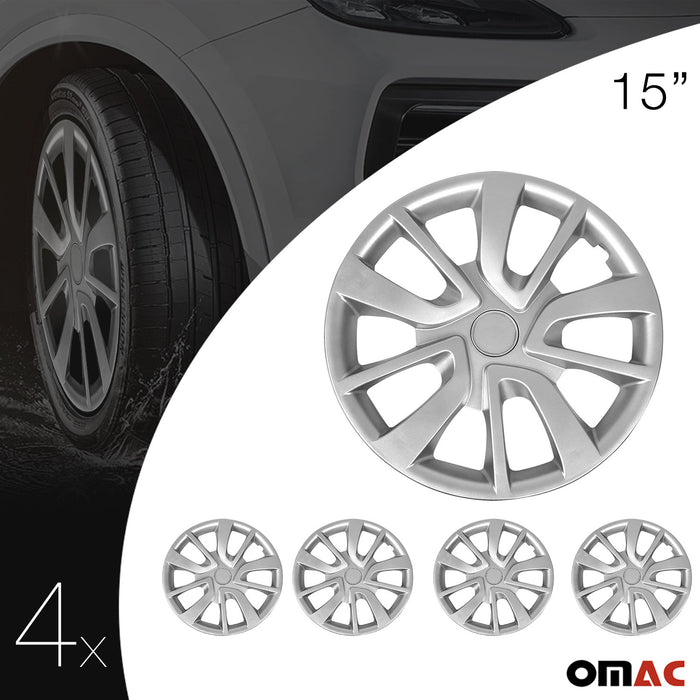 15 Inch Wheel Covers Hubcaps for Volvo Silver Gray