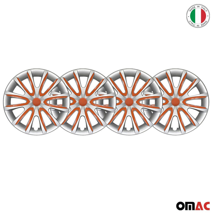 15" Wheel Covers Hubcaps for Audi Grey Orange Gloss