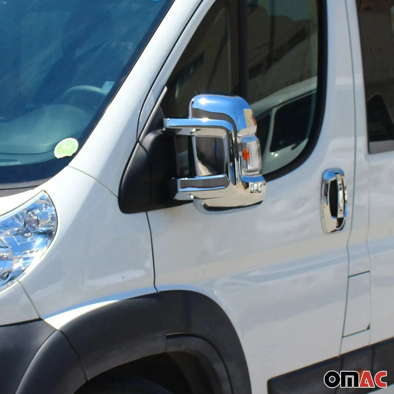 Side Mirror Cover Caps Fits RAM ProMaster 2014-2024 Chrome Silver 2 Pcs - OMAC USA