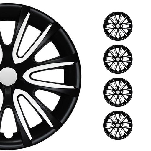 14" Wheel Covers Hubcaps for Nissan Sentra Black Matt White Matte - OMAC USA