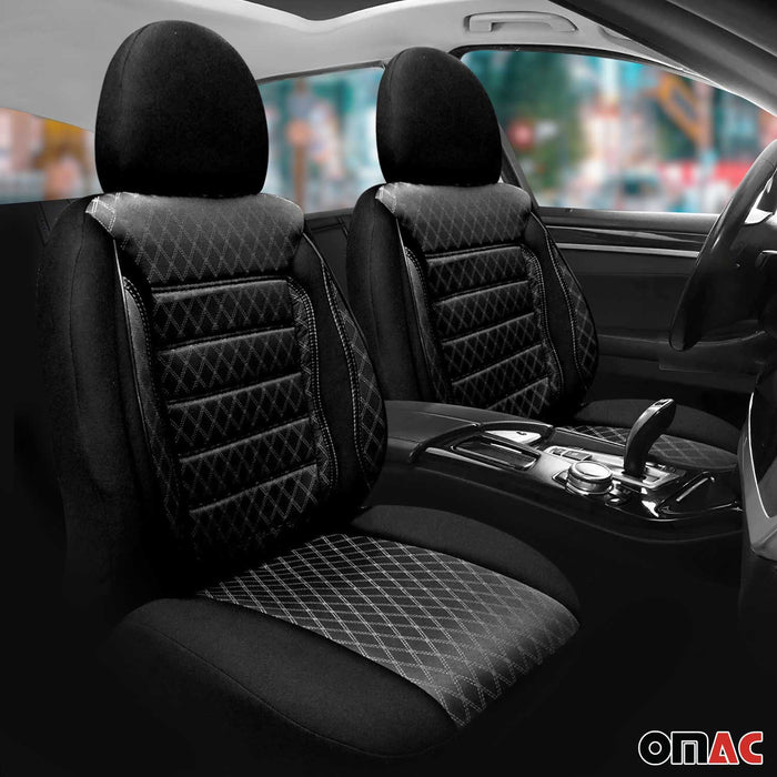 Front Car Seat Covers Protector for Mercedes Polycotton Black 1Pc