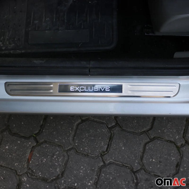 2007-2013 Volvo C30 Door Sill Scuff Plate Illuminated Exclusive Brushed Steel 2Pcs