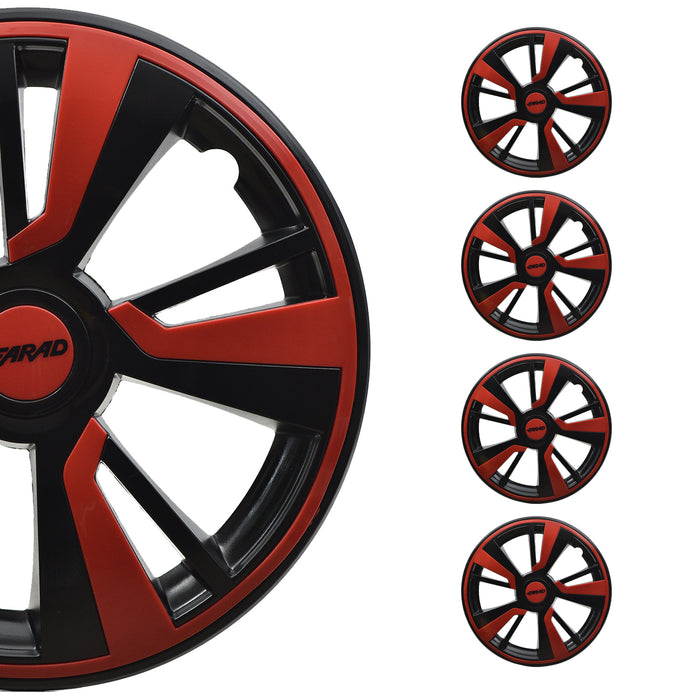 14" Wheel Covers Hubcaps fits Kia Red Black Gloss