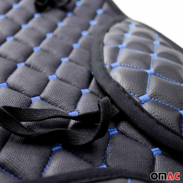 Leather Breathable Front Seat Cover Pads Black Blue for Jeep Black Blue 1Pc