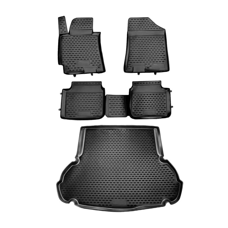 Custom Floor Mats & Cargo Liners for Hyundai Elantra 2011-2013 Black 5 Pcs - OMAC USA