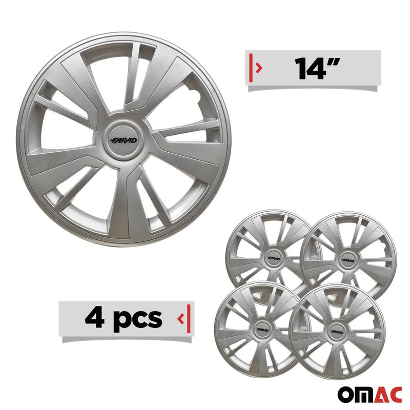 Twintone Hub Caps Wheel Cover 14" Grey & Light Gray Insert Full Set 4 pcs.