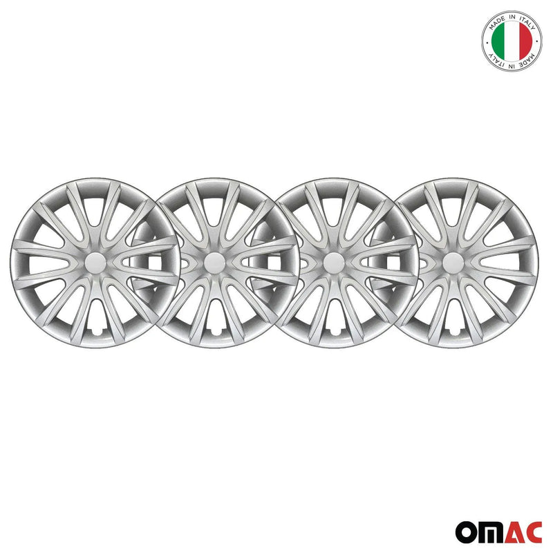 Bicolo Hub Caps Wheel Cover 16" Gray & White Full Set 4 pcs.