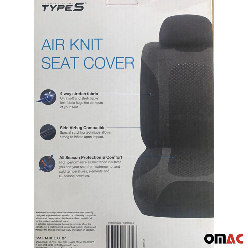 Premium Air Knit Black Seat Cover One Size Car Truck SUV