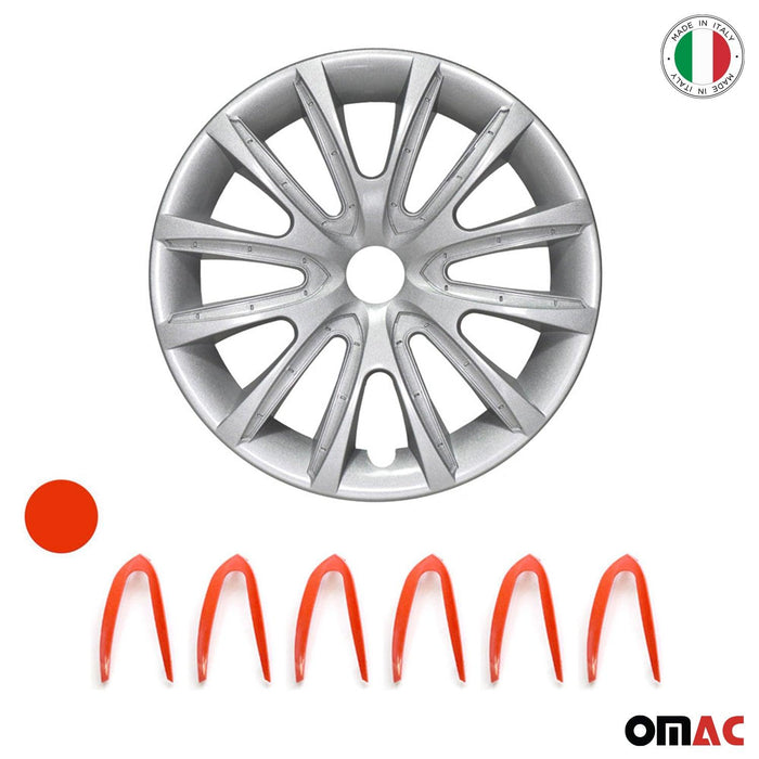 15" Wheel Covers Hubcaps for Nissan Grey Red Gloss - OMAC USA