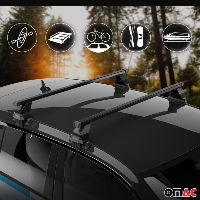 Smooth Roof Racks Cross Bars Luggage Carrier for Chrysler 300C 2005-2014 Black