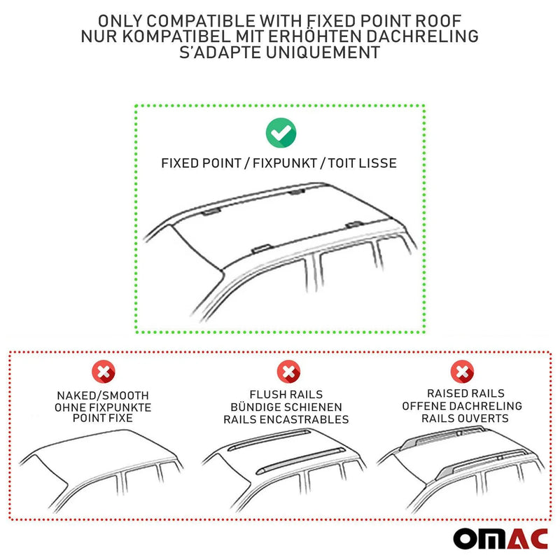 2004-2012 BMW 3 Series E90 Sedan E91 Touring Roof Rack Cross Bars Silver