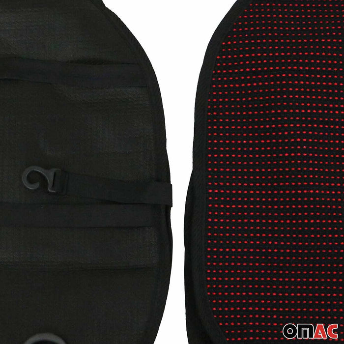 Antiperspirant Front Seat Cover Pads for Alfa Romeo Black Red 2 Pcs