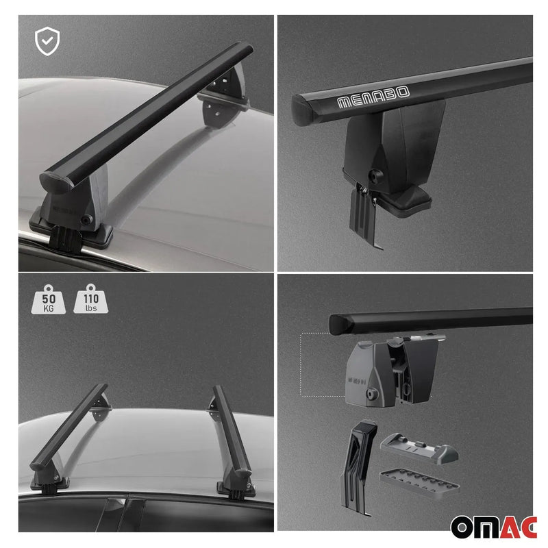 2009-2018 RAM 2500 4 Roof Rack Cross Bars Black