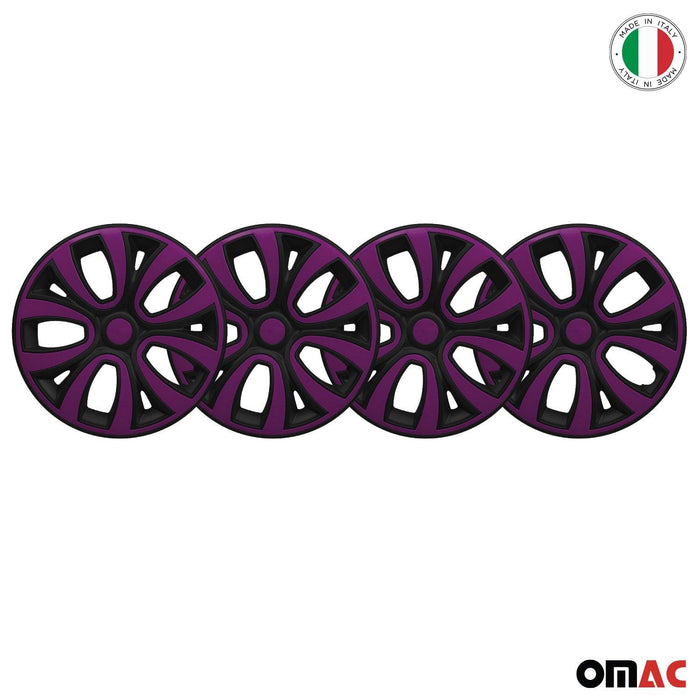 14" Wheel Covers Hubcaps R14 for Ford Black Violet Gloss