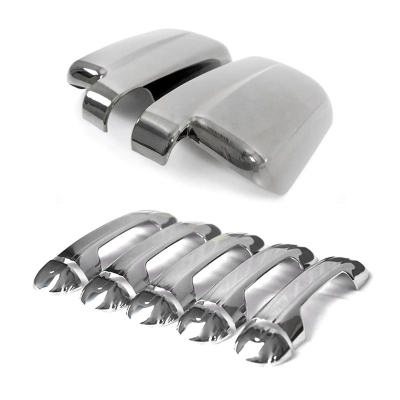 Mirror Cover Caps & Door Handle Chrome Set for Ford Transit Connect 2010-2013