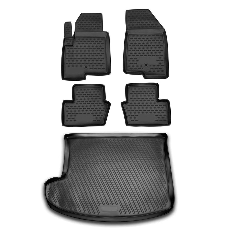 2007-2017 Jeep Patriot Floor Mats & Cargo Liner Full Set All Weather Black