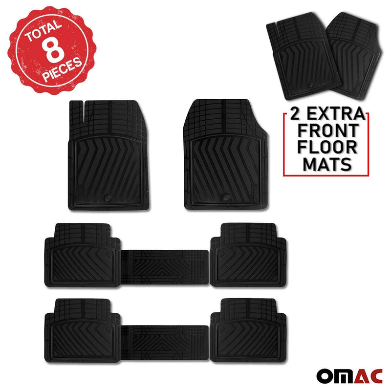 2022-2024 Jeep Wagoneer OMAC Floor Mats Liner Black TPE All-Weather 8 Pcs