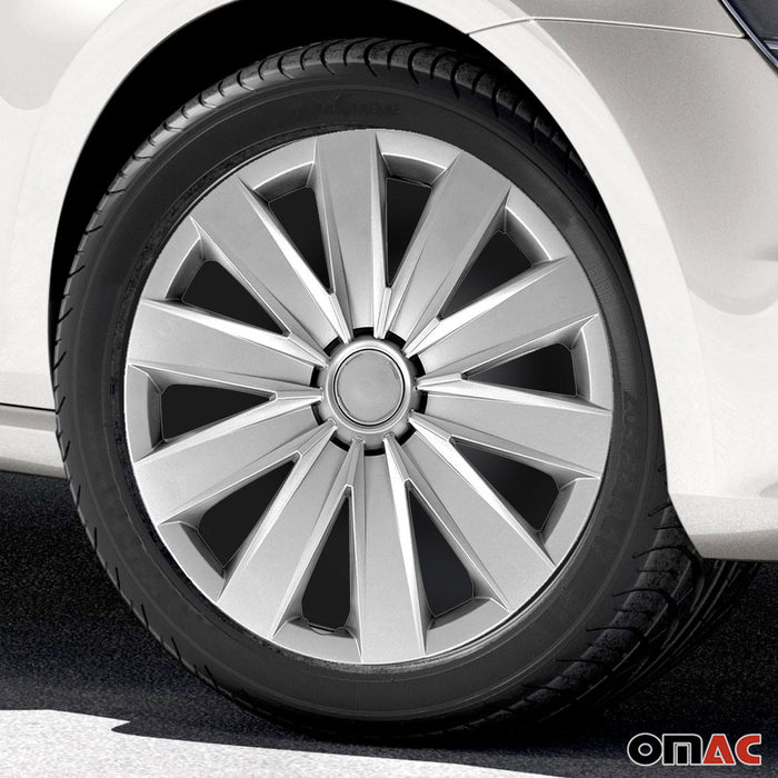 15" 4x Set Wheel Covers Hubcaps for Volvo Silver Gray