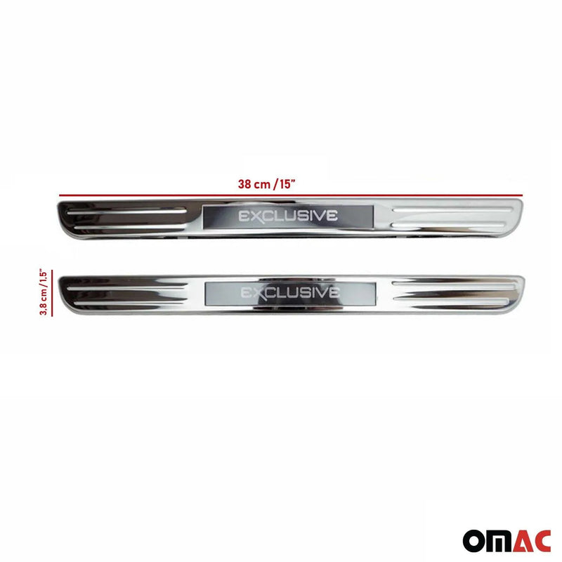 Audi A3 A4 A5 Door Sill Scuff Plate Scratch Protector Exclusive Steel Silver 2 Pcs