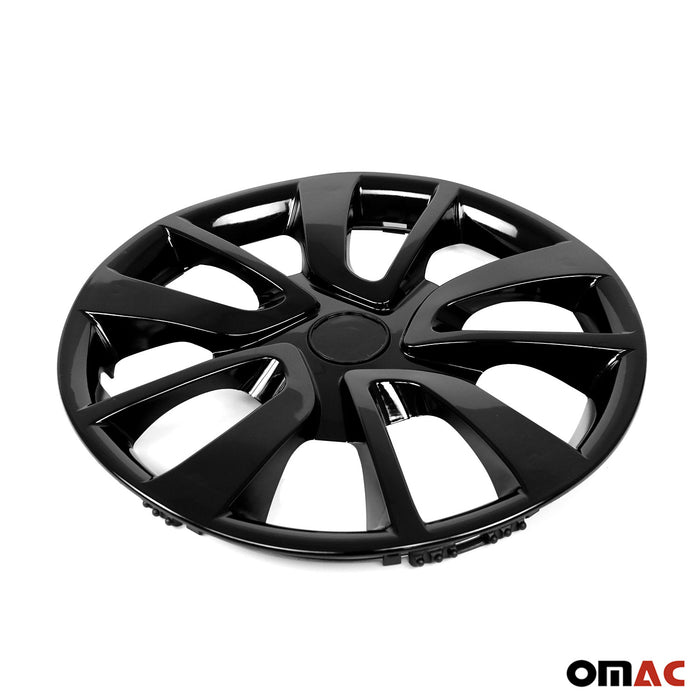 15 Inch Wheel Covers Hubcaps for Fiat Black Gloss