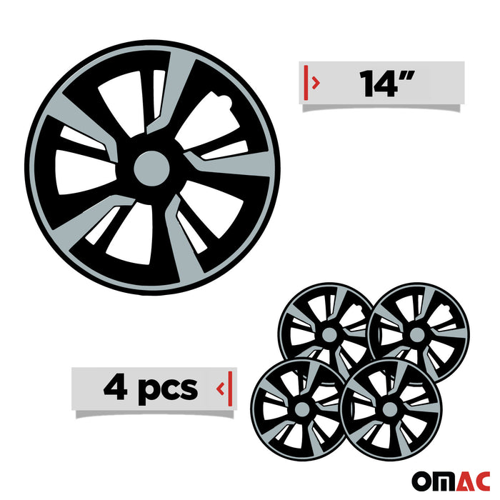 14" Wheel Covers Hubcaps fits Toyota Light Blue Black Gloss