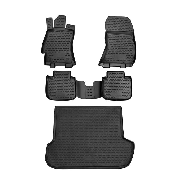 Custom Floor Mats & Cargo Liners for Subaru Outback 2015-2019 Black 5 Pcs