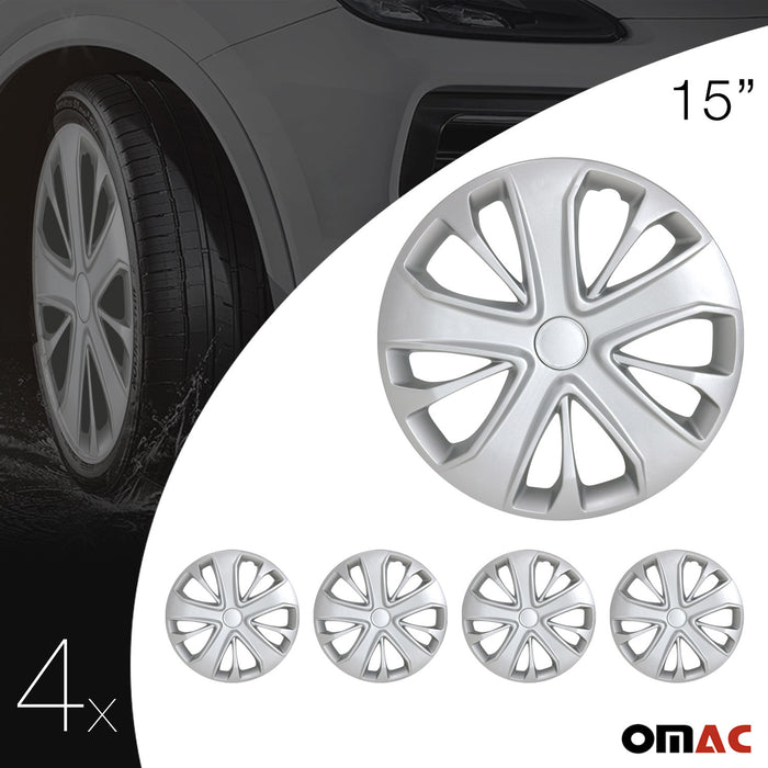 4x 15" Wheel Covers Hubcaps for RAM Silver Gray