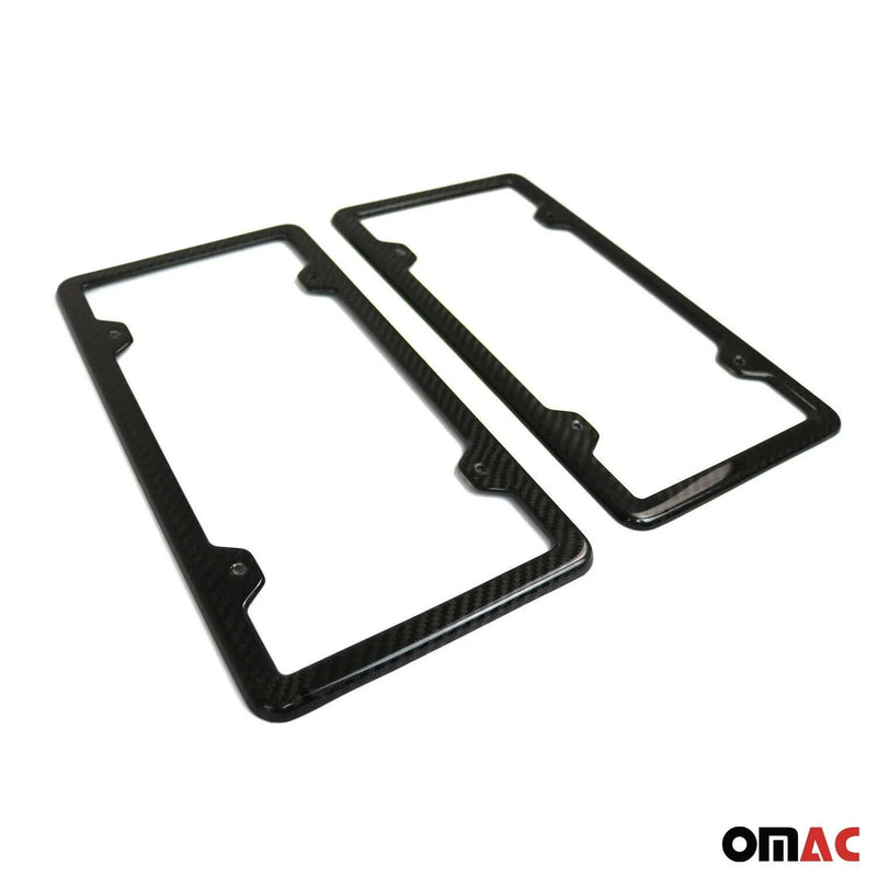 2 Pcs Real Carbon License Plate Frame Rear & Front Tag Holder