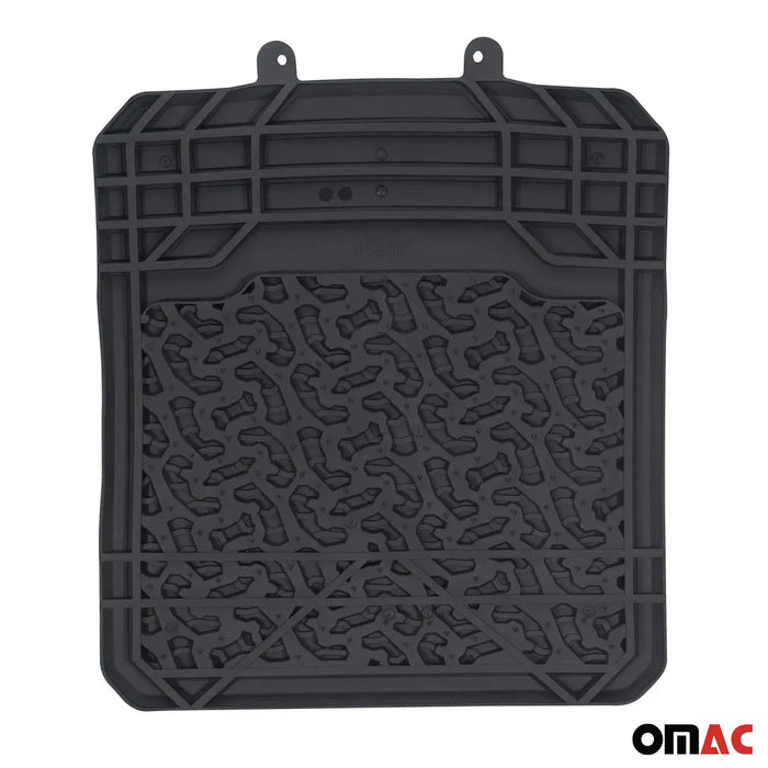 Anti-Shift Second Row Floor Mats for Trucks & SUV All Weather Black Rubber 2Pcs