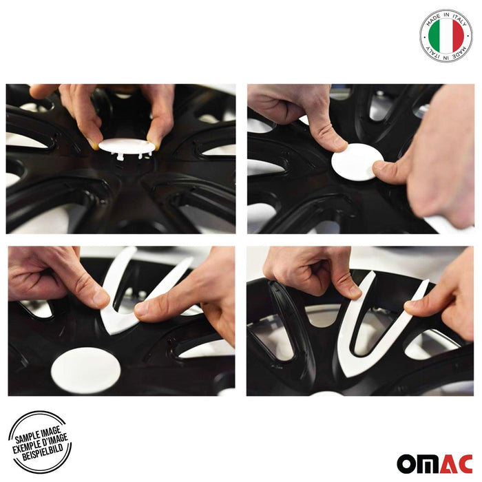 15" Wheel Covers Hubcaps for Nissan Gray Black Gloss - OMAC USA
