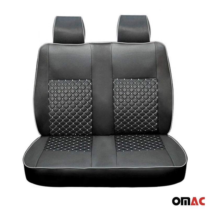 2016-2024 Mercedes Metris Leather Seat Covers Protector Black White 2+1