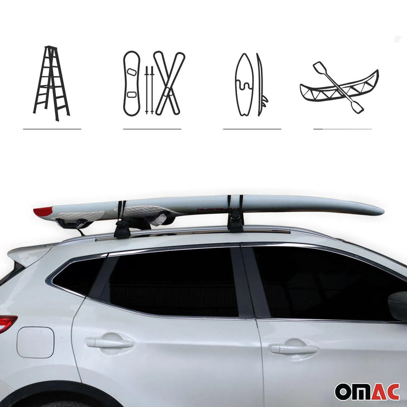 Acura 19" Roof Rack Pads Surfboard Windsurf Crossbar Pads Black 2 Pcs