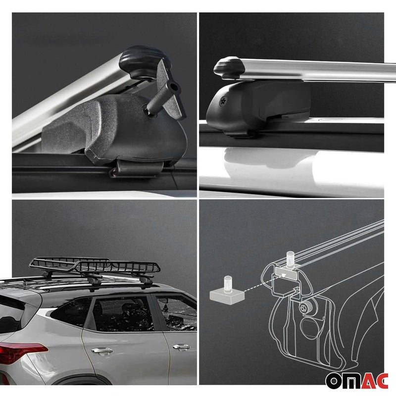 2018-2023 Hyundai Kona Roof Rack Cross Bars Silver