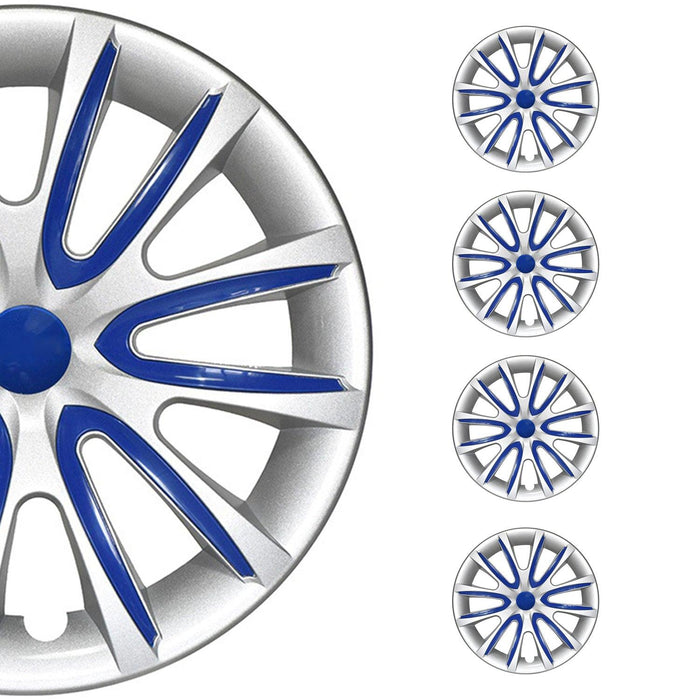 16" Wheel Covers Hubcaps for Mitsubishi Gray Dark Blue Gloss - OMAC USA