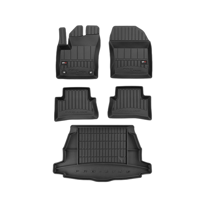 OMAC Premium Floor Mats & Cargo Liners for Toyota C-HR 2018-2022 Black 5 Pcs