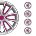 14" Inch Hubcaps Wheel Rim Cover Gray with Violet Insert 4pcs Set - OMAC USA