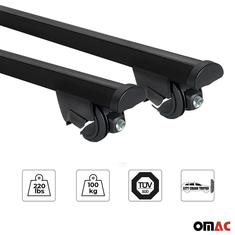 Roof Rack Cross Bars Luggage Carrier Black Aluminum