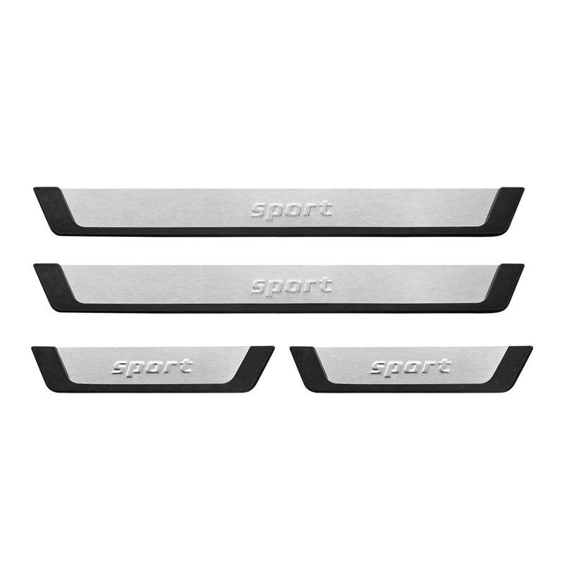 VW Door Sill Scuff Plate Scratch Protector Sport Brushed Steel 4Pcs