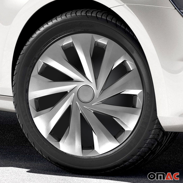 15 Inch Wheel Rim Covers Hubcaps for Mini Silver Gray Gloss