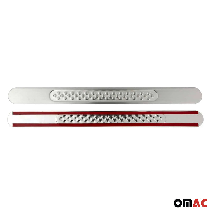 Hyundai Door Sill Scuff Plate Scratch Protector Steel Silver 2 Pcs