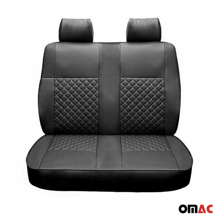 Leather Front Car Seat Covers Protector for RAM ProMaster 2014-2024 Black