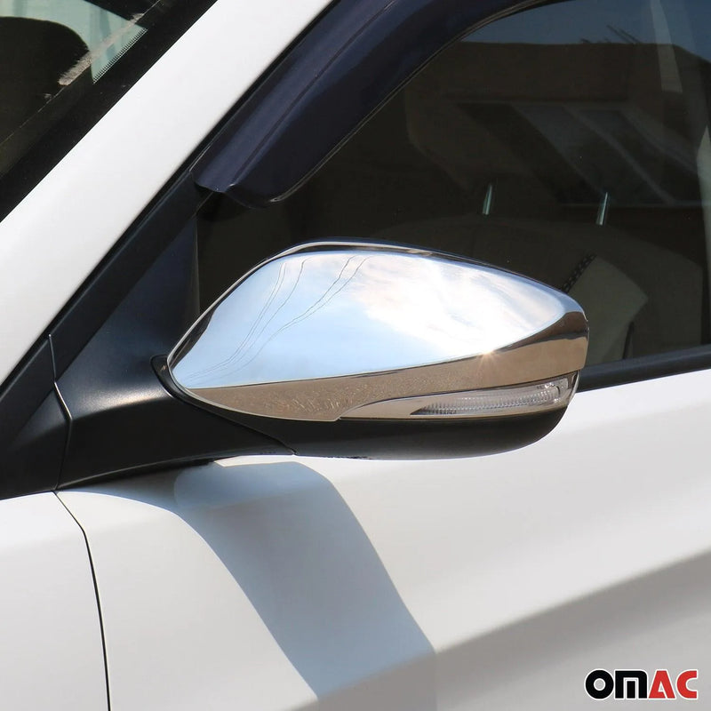 Mirror Cover Caps for Hyundai Elantra Accent Veloster 2011-17 Steel with Signal - OMAC USA