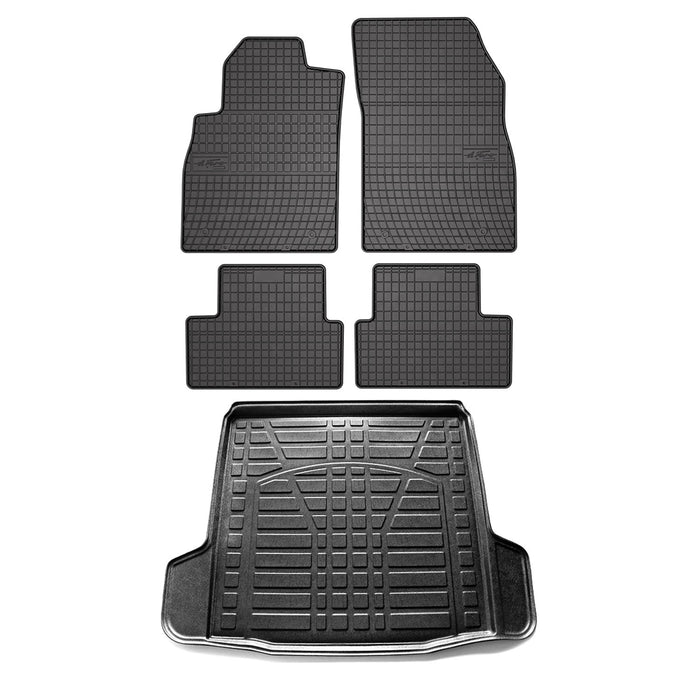 Floor Mats Cargo Liner Set for Chevrolet Cruze 2011-2014 Sedan Black 5 Pcs