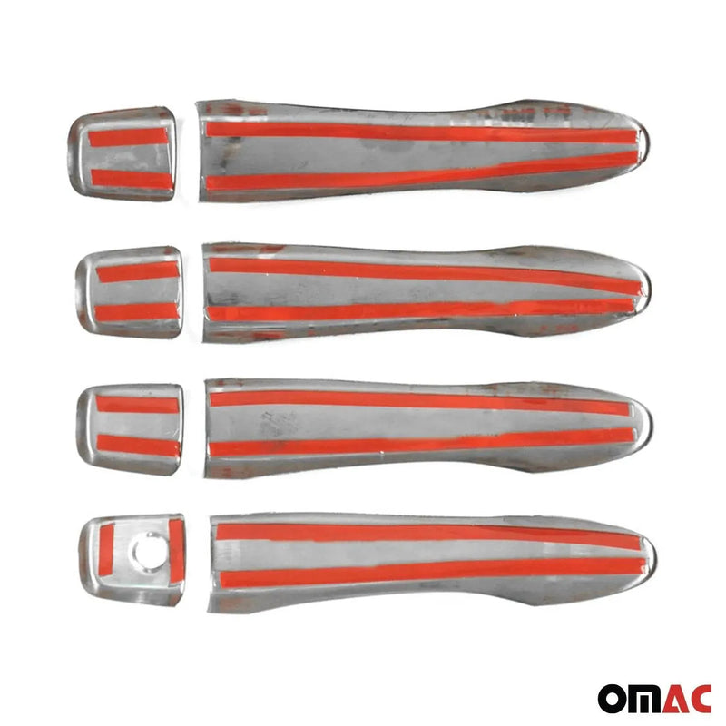 Car Door Handle Cover Protector for Nissan Rogue 2014-2023 Steel Chrome 8 Pcs - OMAC USA