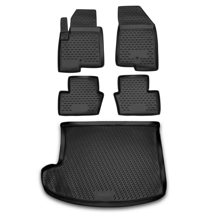 Custom Floor Mats & Cargo Liners for Jeep Compass 2011-2016 Black 5 Pcs