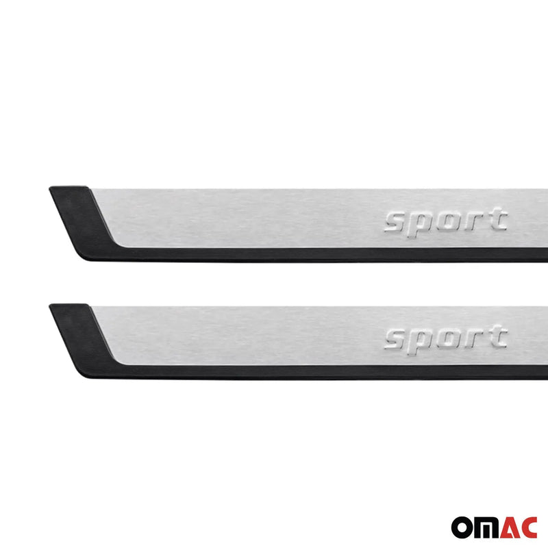 Door Sill Scuff Plate Scratch Protector for Ford F Series Sport Steel Silver 2x