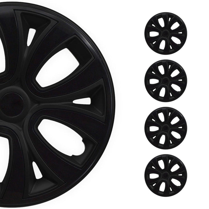 14" Hubcaps Wheel Covers R14 for BMW ABS Black 4Pcs