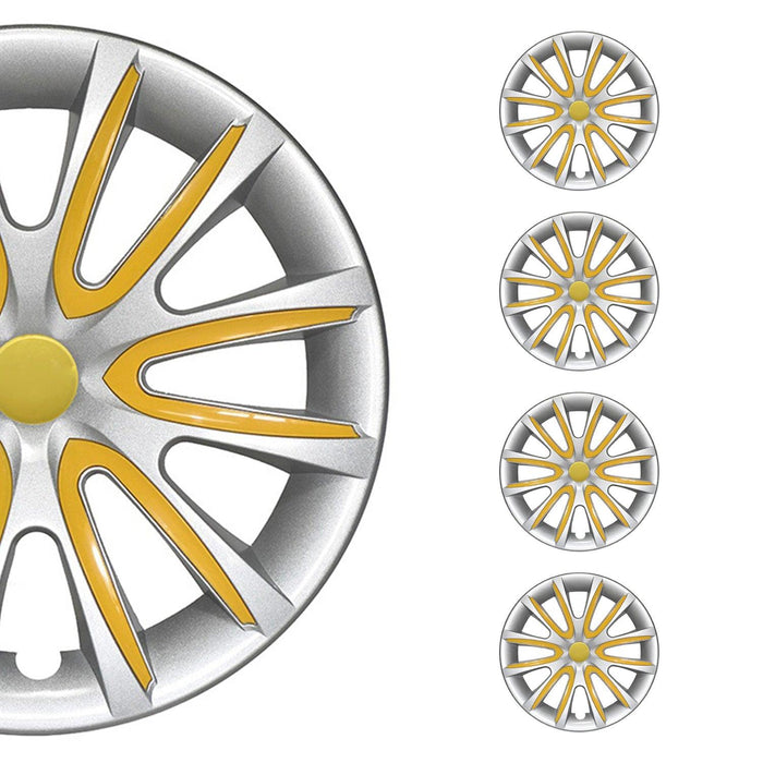 14" Wheel Covers Hubcaps for Ford Gray Yellow Gloss - OMAC USA